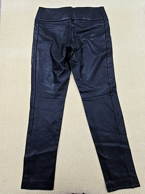 Esprit Black Faux Leather Straight Leg Pants Women Size 26