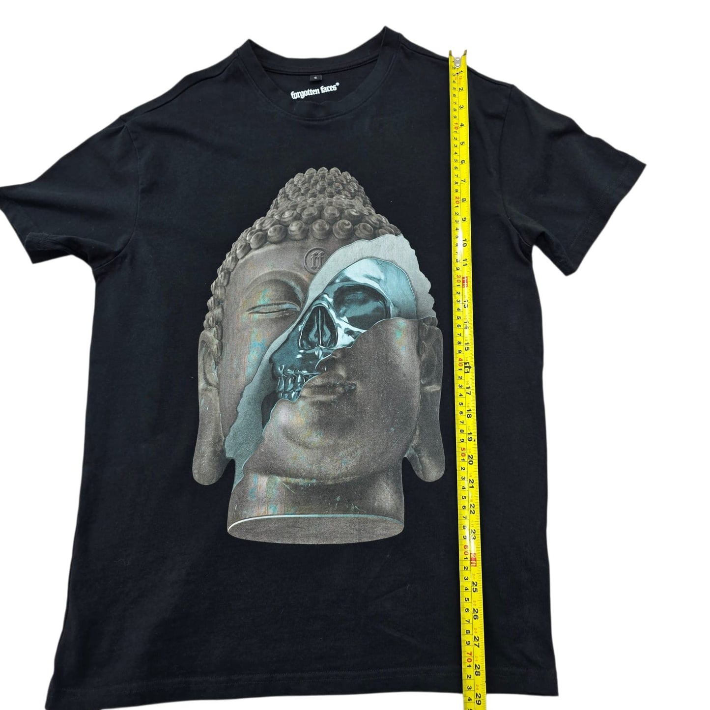 Forgotten Faces Men's Black Buddha Graphic T-Shirt Size S