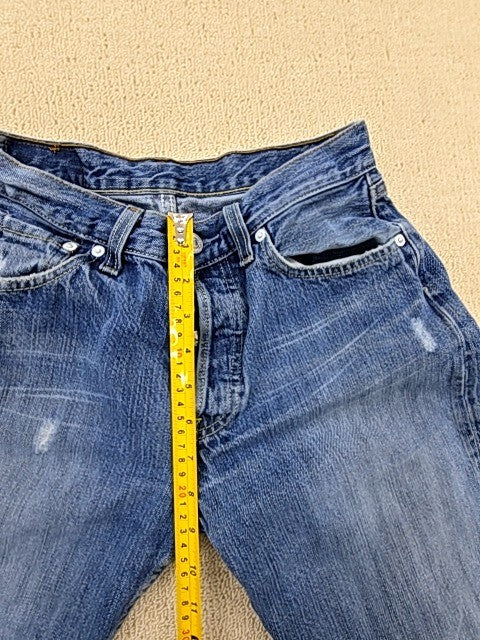 Levi's Men's Distressed Medium Blue Slim 501 Jeans XL
