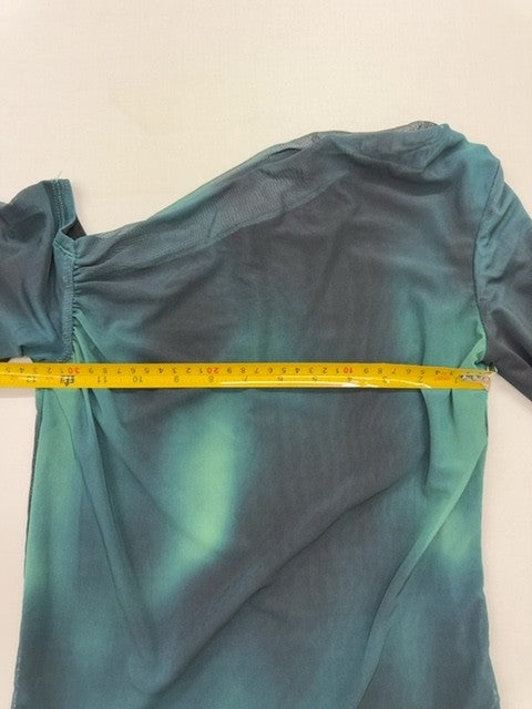 AMISU Women Teal Off Shoulder Ruffle Blouse Size M Pullover Knit