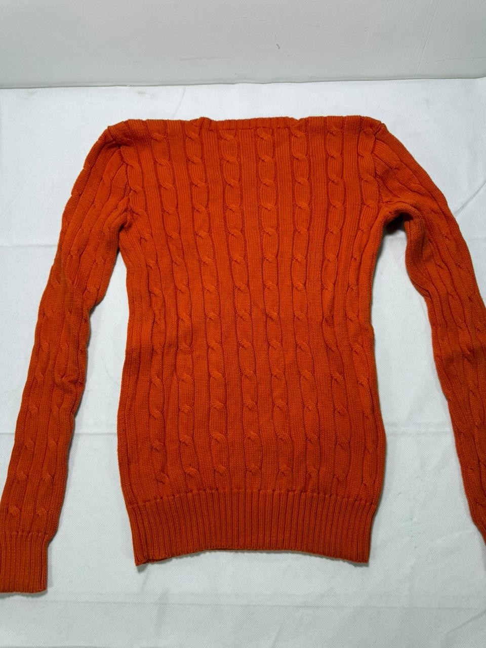 Polo Ralph Lauren Orange Cable Knit Sweater XS