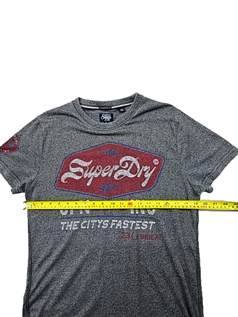 Superdry Japanese Theme Men's T-Shirt Grey Marl L Relaxed Fit
