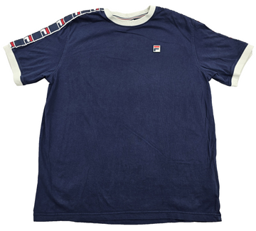 Fila Navy Striped Cotton Crewneck Short Sleeve T-Shirt M