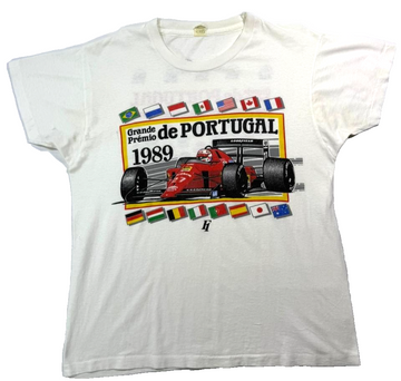 Screen Stars T-Shirt For Men Grande Premio De Portugal F1 Racing In White - XL