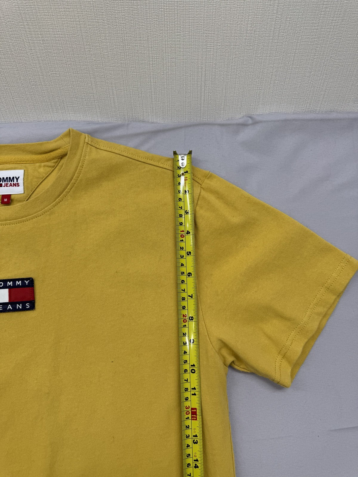Tommy Jeans Men's Yellow Logo T-Shirt M Regular 100% Cotton