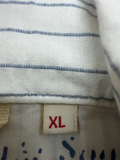 Lee Cooper Boys Light Blue Striped Polo Shirt Size XL Casual Button-Up