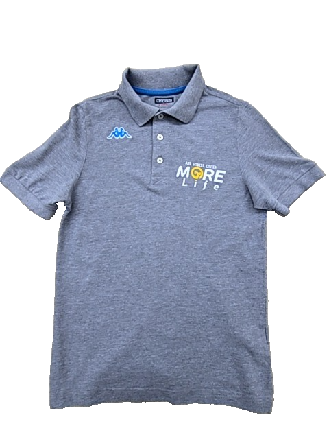 Kappa Gray Cotton Polo Shirt Men's XS Short Sleeve Button Closure