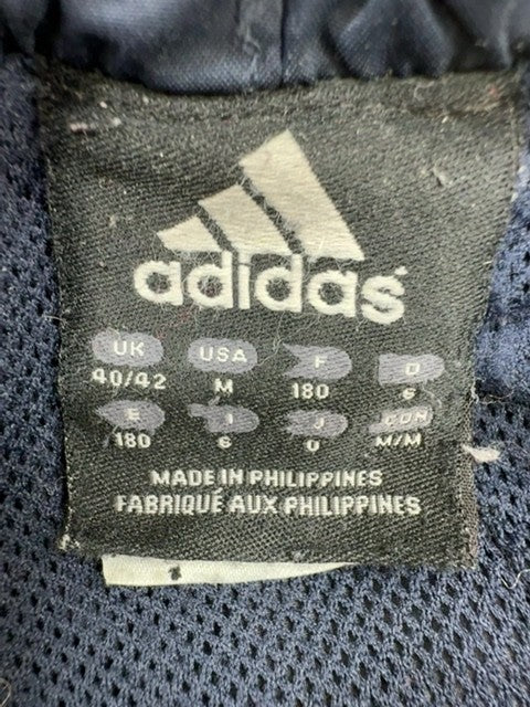 Adidas Men's Navy Track Pants Size M Tapered Three Stripes