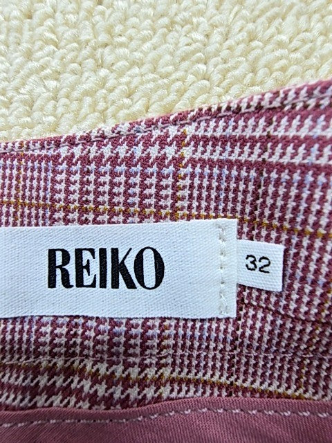 Reiko Women's Pink Plaid Liv Fancy Straight Trousers Size 32