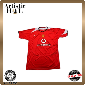 Nike Men's Red Manchester United Soccer Jersey XL Short Sleeve Vintage