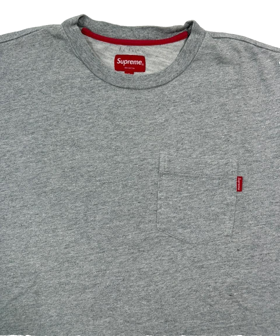 Supreme 100% Cotton Men's T-Shirt, Gray, Size Small