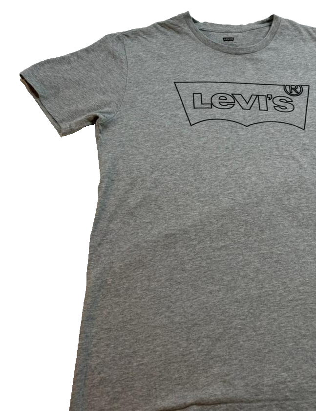 LeviS Men's Housemark Graphic Tee, Outline Midtone Grey Heather, Size M