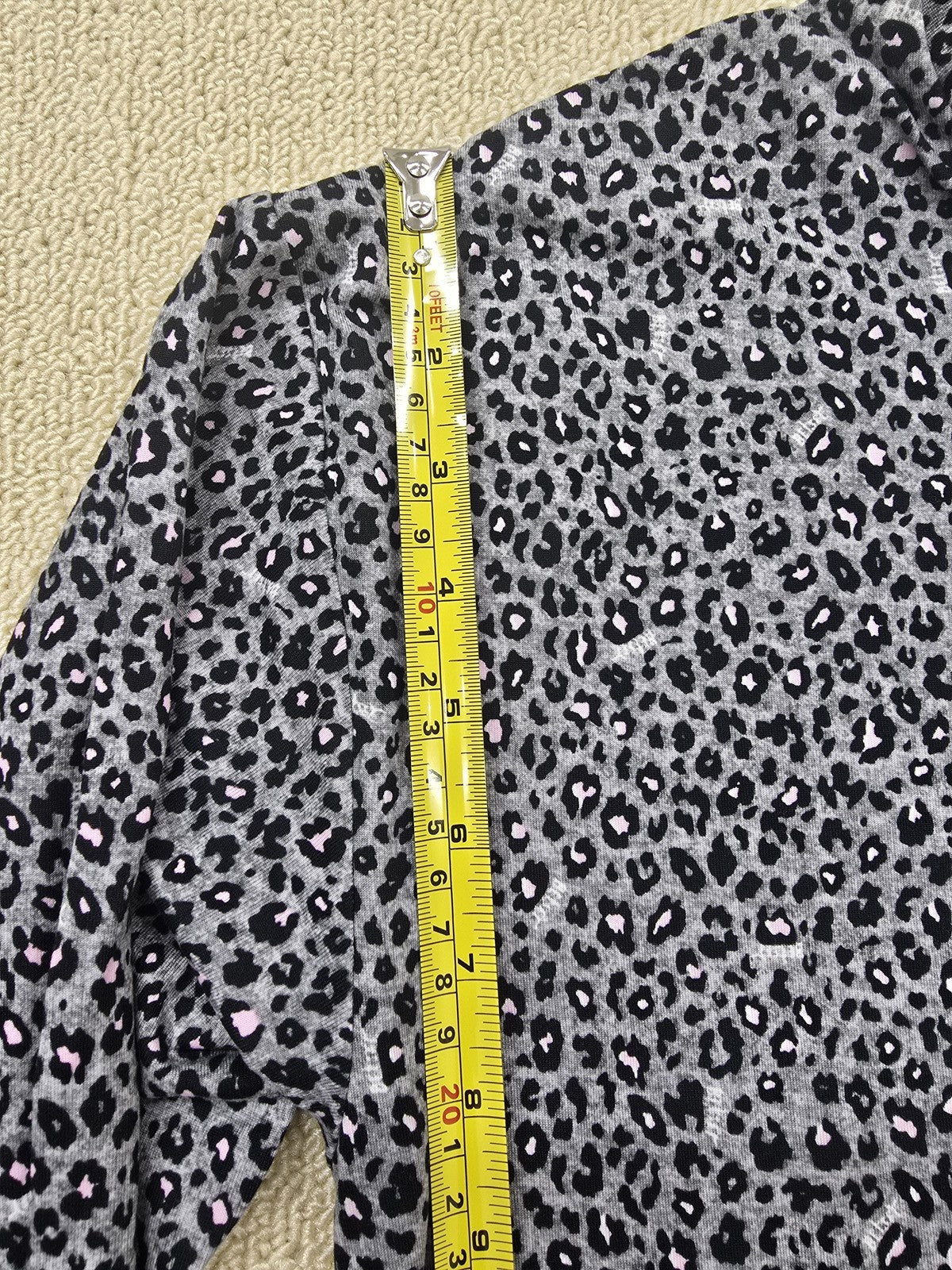 Betsey Johnson Leopard Hooded Long Sleeve Dress M Gray