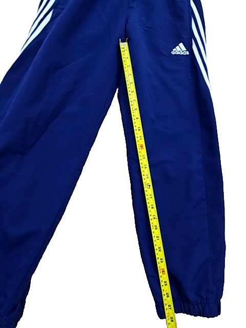 Adidas Unisex Navy Three Stripes Track Pants Size L Tapered