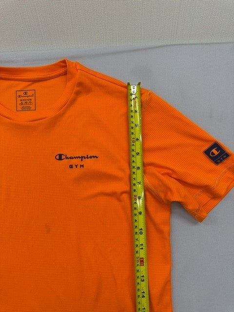 Champion Men's Orange Short Sleeve T-Shirt M 100% Polyester Crewneck