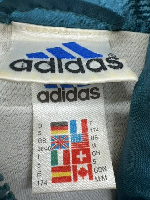 Adidas Men's Teal Striped Track Jacket Size S Vintage Retro