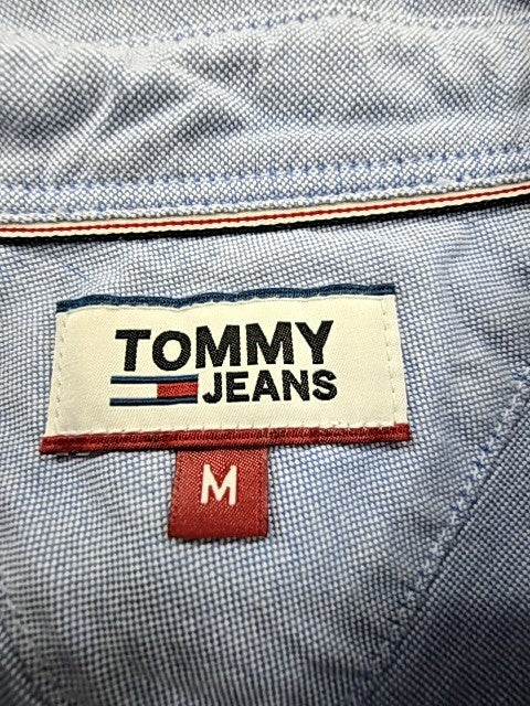 Tommy Jeans Light Blue Cotton Button-Down Shirt Men's M Long Sleeve