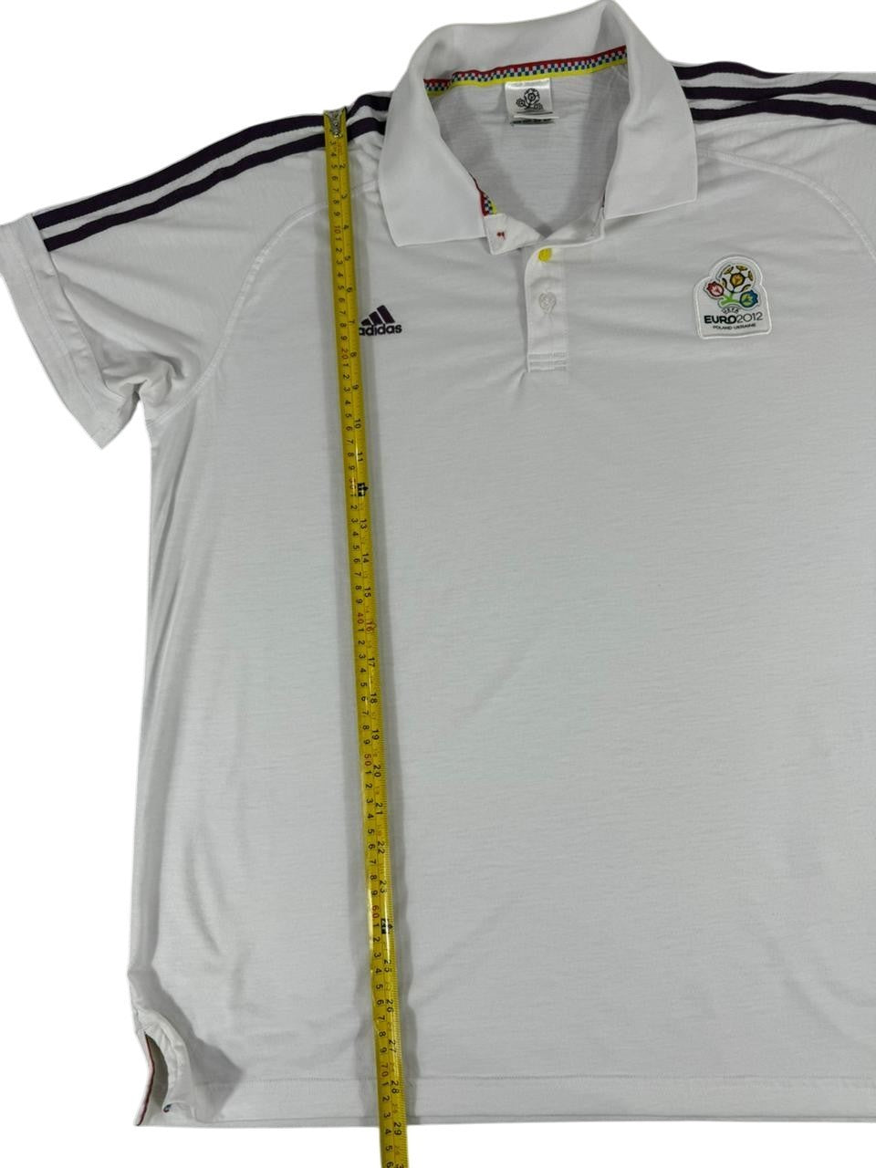 Adidas Men's Euro 2012 Polo Shirt White Short Sleeve Official Licensed Size Large