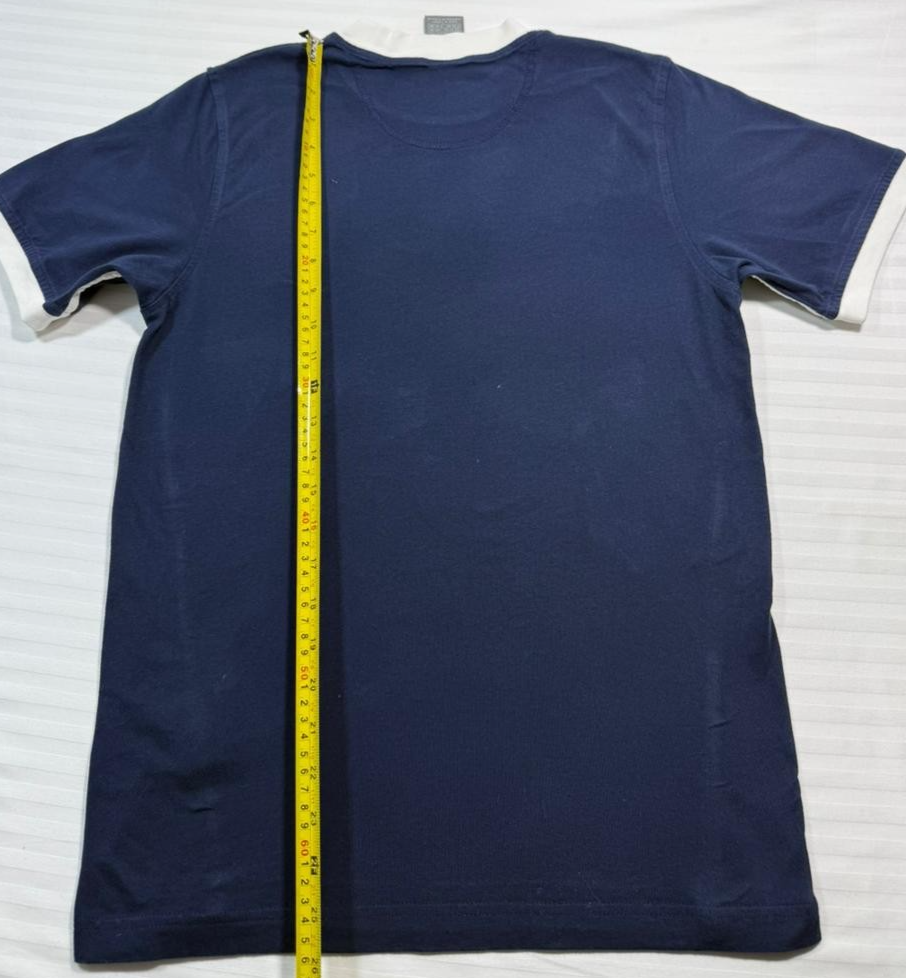 Nike Navy Blue T-Shirt, Men's S, White Trim, Casual Cotton Short Sleeve