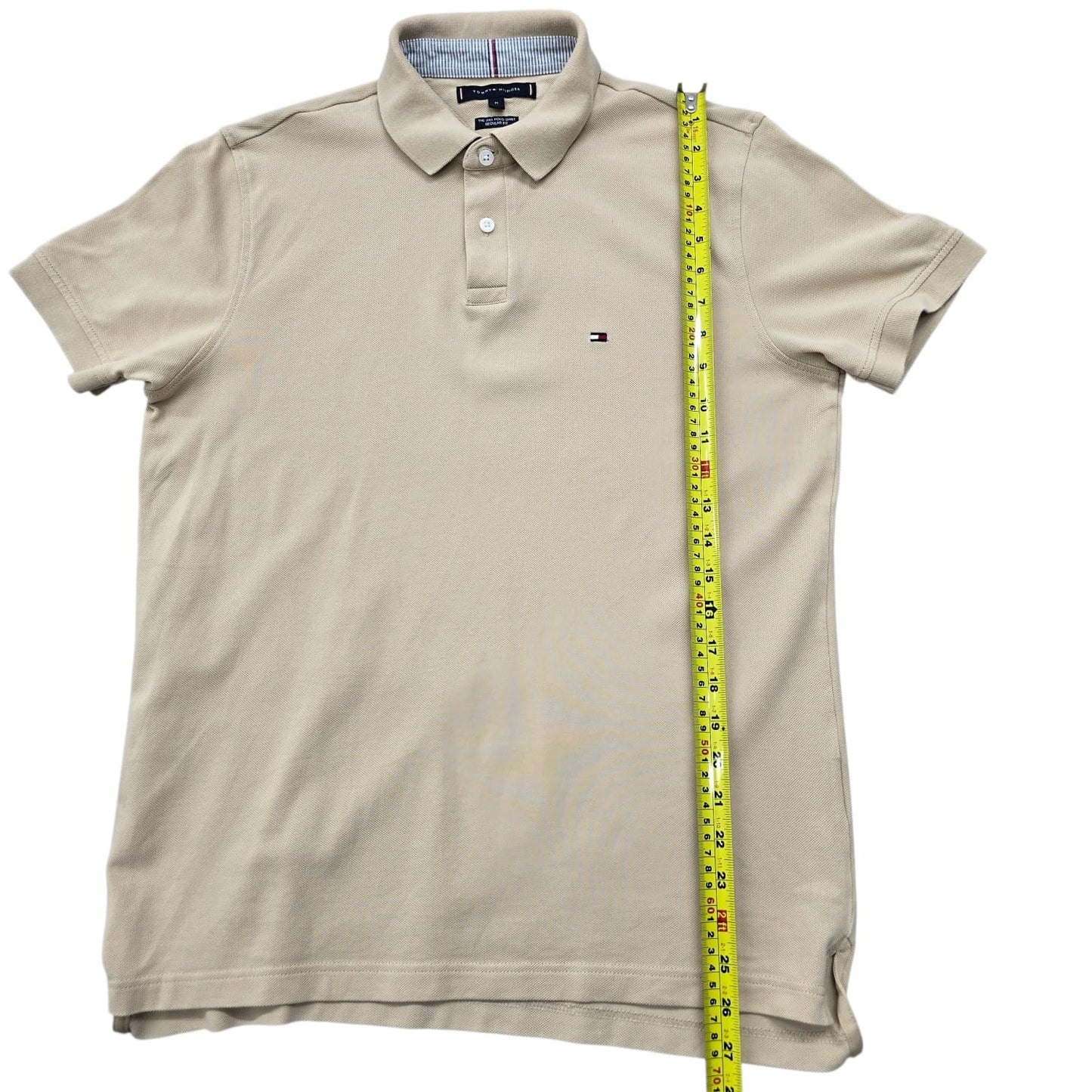 Tommy Hilfiger Men's Beige Organic Stretch Pique Polo Size M