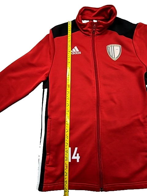 Adidas Men's Red Track Jacket Full Zip Soccer Size L