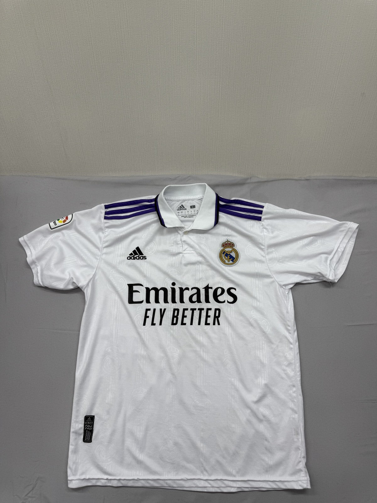 Adidas White Polo Jersey L Short Sleeve Unisex Adult Regular