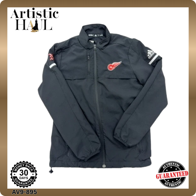 Adidas Detroit Red Wings Track Jacket Men's M Black Full-Zip