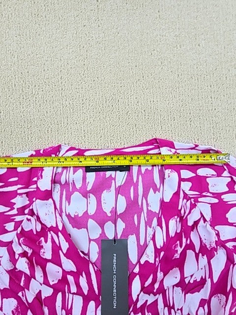 French Connection Pink Polka Dot Wrap Midi Dress Size B