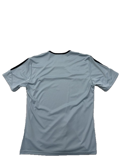 Adidas Men's Grey Striped Training Jersey S Short Sleeve