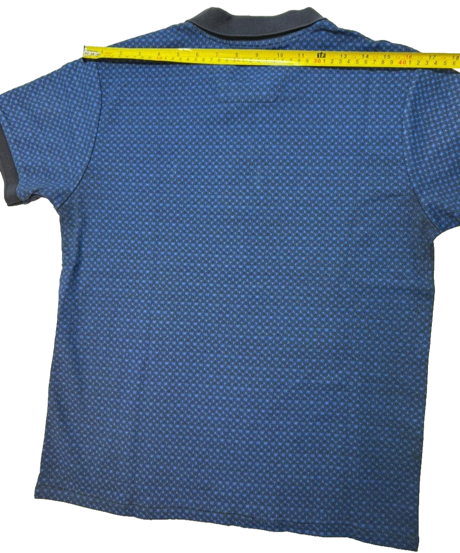 MEN Polo Ralph Lauren Blue Pattern Short Sleeve Polo Shirt M