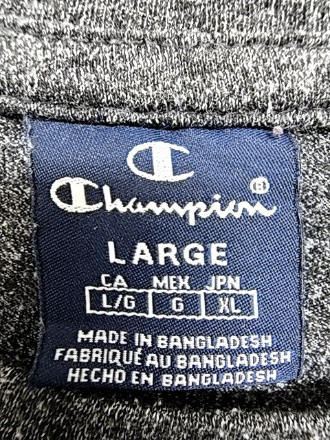 Champion Gray Graphic Print Crewneck T-Shirt Large C Logo