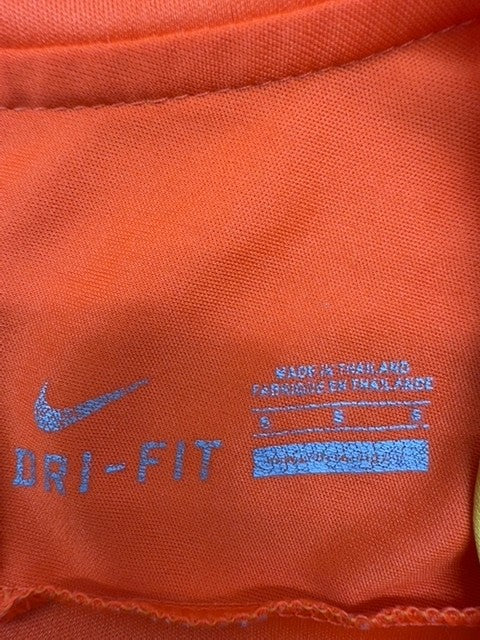 Nike Orange Stripe Soccer Jersey Dri-FIT Short Sleeve Size S