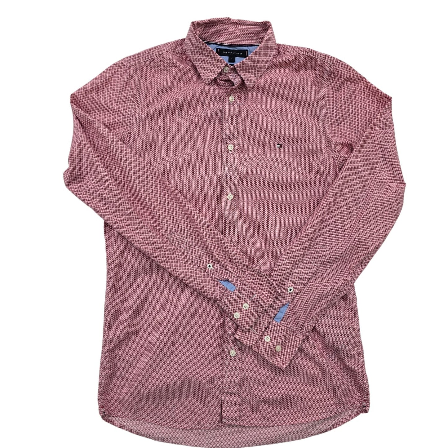 Tommy Hilfiger Men's Pink Slim Fit Long Sleeve Shirt Size S
