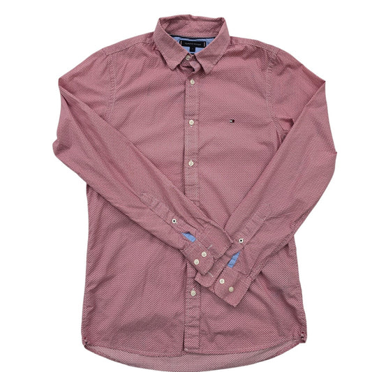 Tommy Hilfiger Men's Pink Shirt – Size S, Slim Fit, Long Sleeve