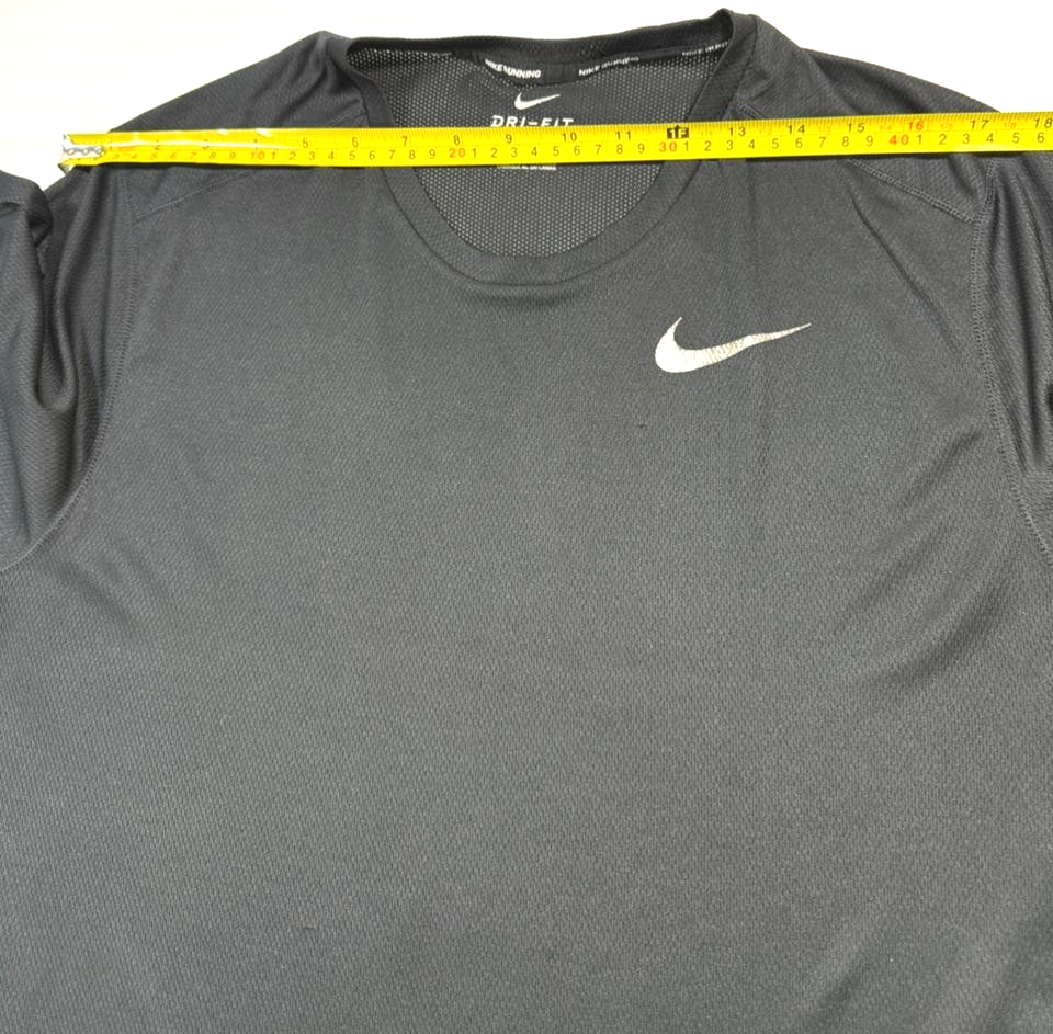 Black Nike Dri-FIT Miler Men's Short-Sleeve Running Top - Size L