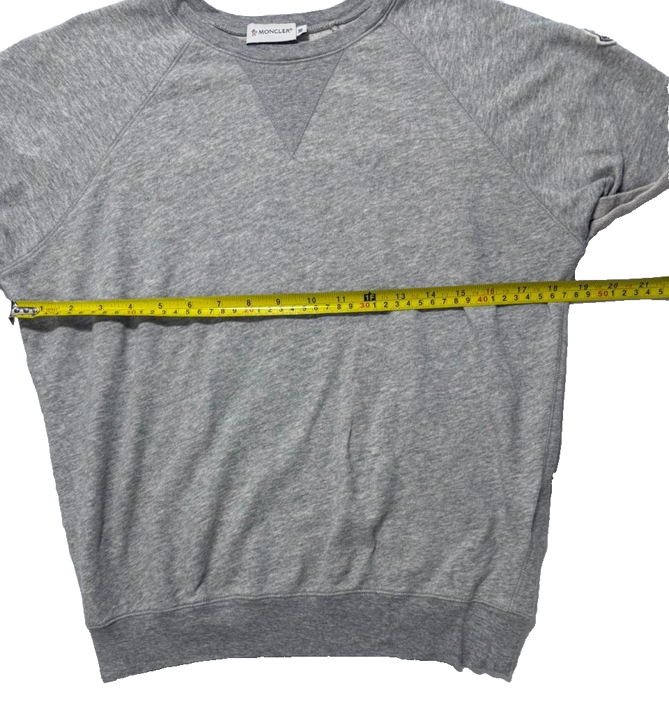 Moncler Grey Short Sleeve Sweatshirt For Women - Size M