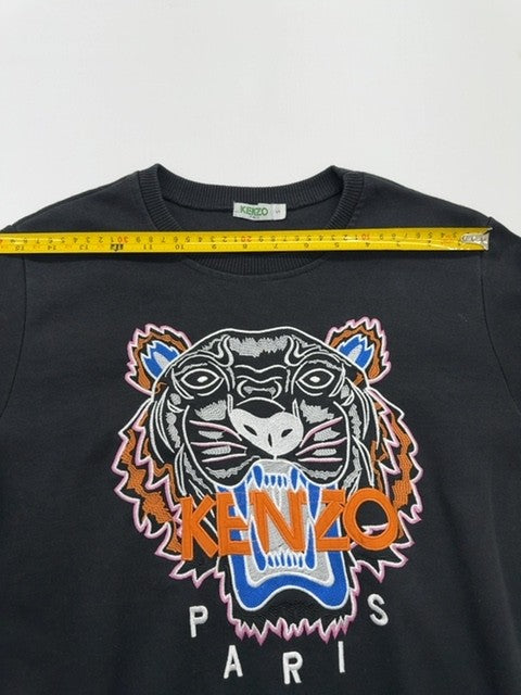 KENZO Boys Black Tiger Graphic Pullover Hoodie Sweatshirt L Regular