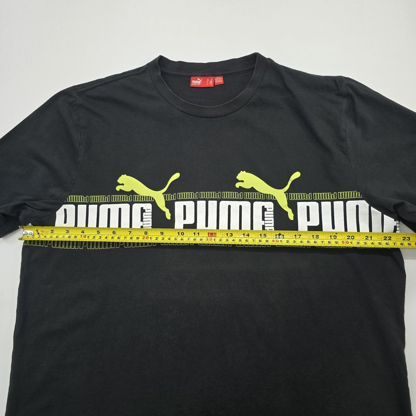 PUMA Men's Black Graphic Logo Cotton T-Shirt Size XL Regular Fit
