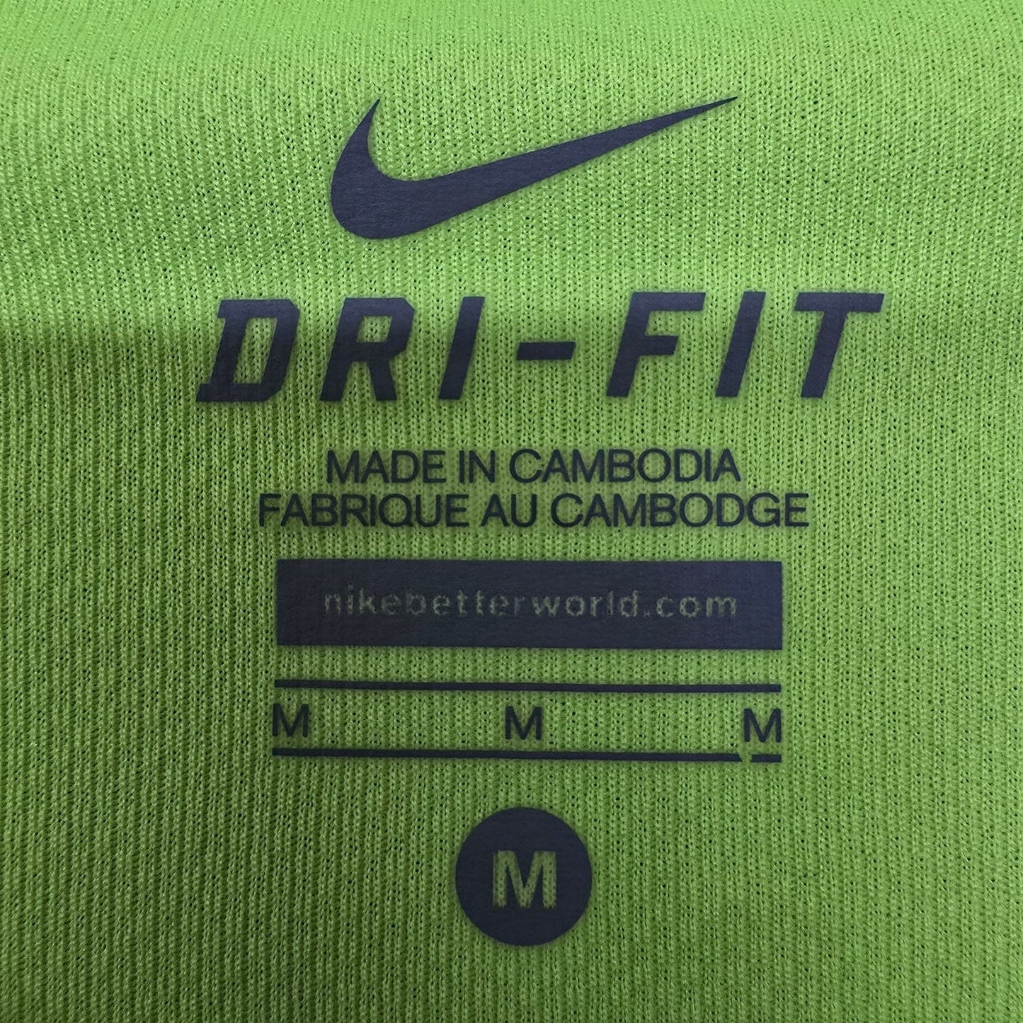 Nike Men's Neon Green Dri-FIT Running T-Shirt Size M