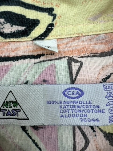 C&A Men's Multicolor Geometric Short Sleeve Cotton Shirt Size 42