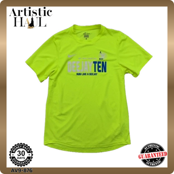 Nike Men's XS Lime Green Dri-FIT Running Short Sleeve T-Shirt