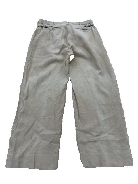 Polo Ralph Lauren Men's Beige Pleated Linen Pants Straight Leg Reg