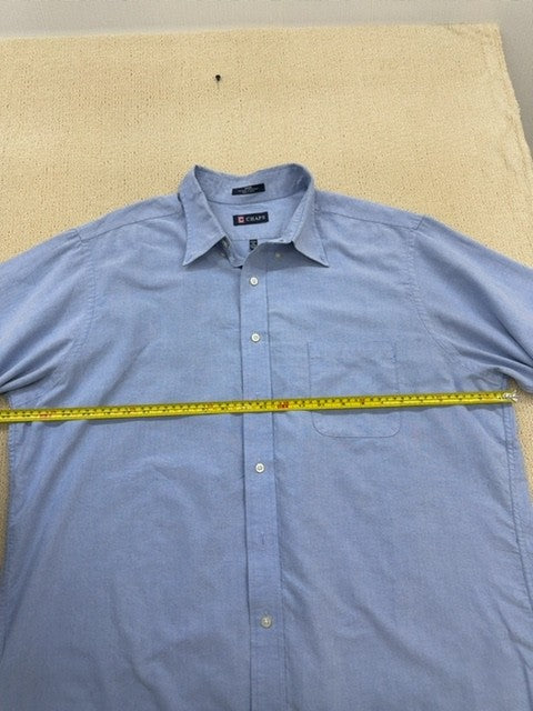 Chaps Men's XL Light Blue Wrinkle Free Oxford Dress Shirt 17-17.5" 36/37"