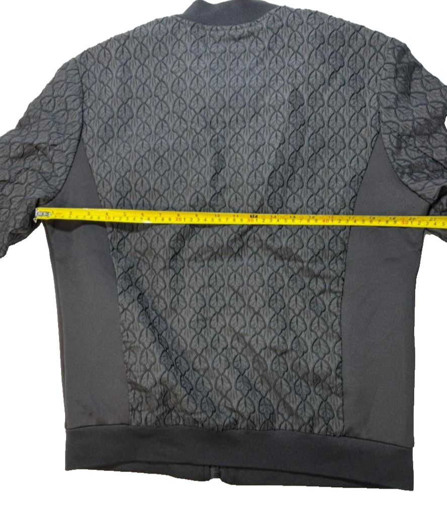 Adw-58 Men's Premium Casual Bomber Jacket Textured Leaf Pattern Size L