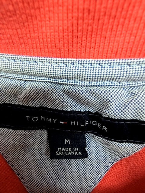 Tommy Hilfiger Women's Red M Short Sleeve Cotton Pique Polo Shirt