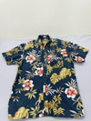 Renoma Paris Men's Navy Shirt – Size M, Floral, Short Sleeve