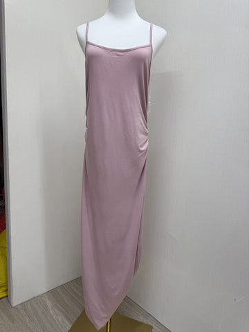 Bebe Pink Bodycon Ruched Midi Dress XL Sleeveless
