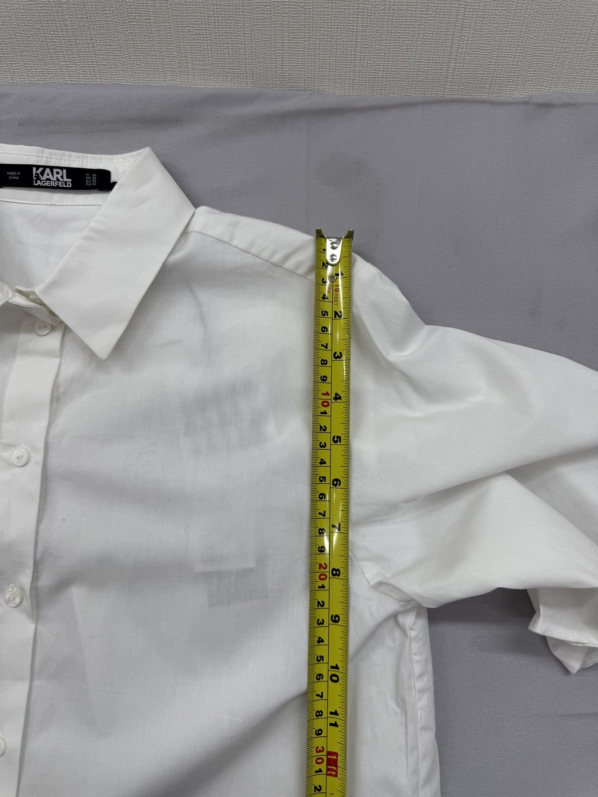 Karl Lagerfeld White Organic Cotton Blouse Sz 40 IT NWT