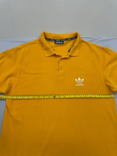 Adidas Men's Yellow Polo Shirt Short Sleeve Size L Button