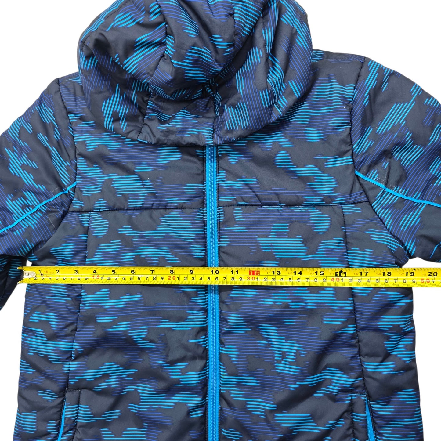 Adidas Kids Navy Blue Hooded Puffer Jacket Size 13-14A